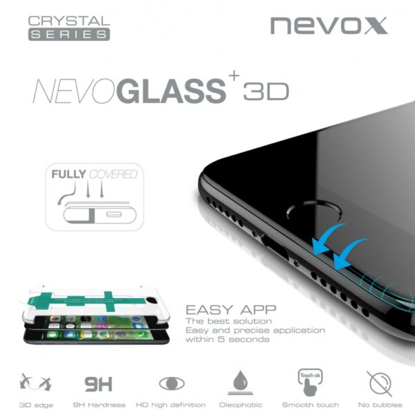 Folie Sticla Cu Aplicator Nevox Nevoglass 3d Apple Iphone 6s/ 6 Black