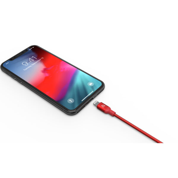 Cablu Impletit Fast Charge Lightning To Usb C Adam Elements Peak Ii 2m Rosu 3