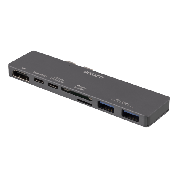 Docking Stations Deltaco Dual Usb C Pentru Macbook Pro