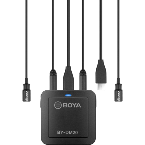 Boya By Dm20 Kit Lavaliera Dubla 2x 1 90m Usb C Jack 3 5 Pentru Pc Ios Si Android By Dm20 1