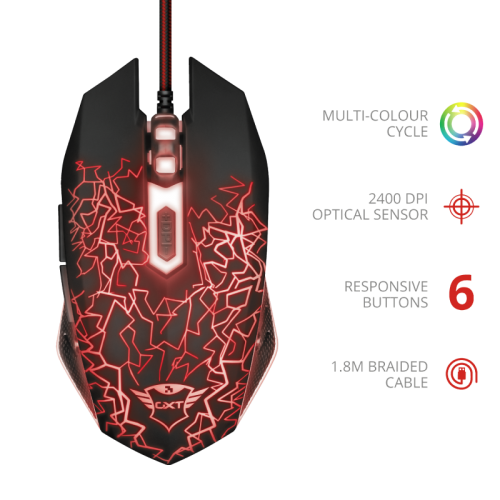 Trust Gxt 105 Izza Illuminated Gaming Mouse 21683 1