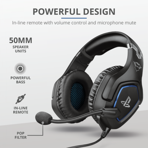 Trust Gxt 488 Forze G Ps4 5 Gaming Headset Playstation Official Licensed Product Black 23530 1