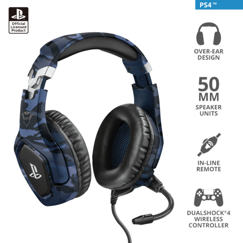 Trust Gxt 488 Forze G Ps4 5 Gaming Headset Playstation Official Licensed Product Blue 23532 1