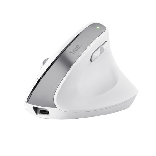 Trust Bayo Ergonomic Wireless Mouse Wht 25399 1