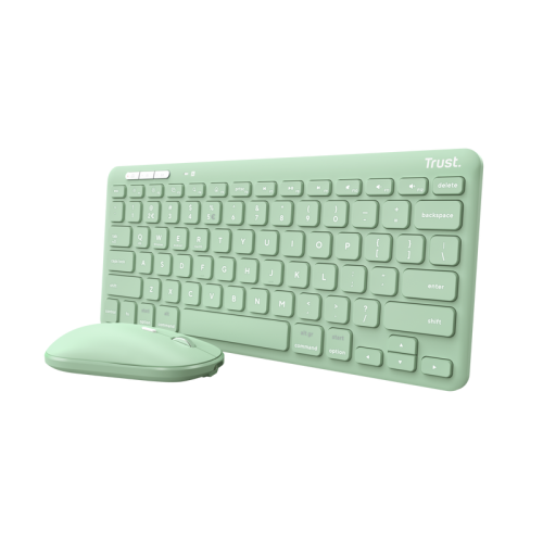 Trust Lyra Wireless And Rechargeable Keyboard Mouse Green Us 24942 1