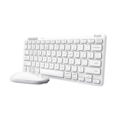 Trust Lyra Wireless And Rechargeable Keyboard Mouse White Us 25073 1