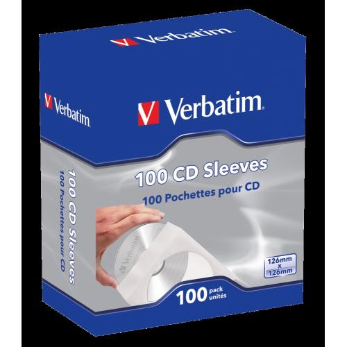 Verbatim Cd Dvd Paper Sleeve 100 Pack 49976 1