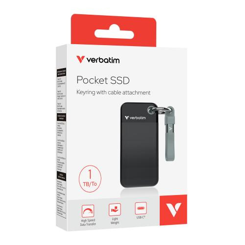 Verbatim Pocket Ssd Usb 3 2 Gen 2 1tb Black Grey 32190 1