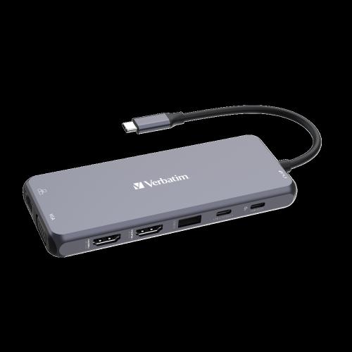 Verbatim Usb C Pro Multiport Hub Cmh 14 2xhdmi Vga Rj45 3xusb A 3 2 Usb C 3 2 Gen1 2xusb A 2 0 Sd Microsd Audio Jac 32154 1