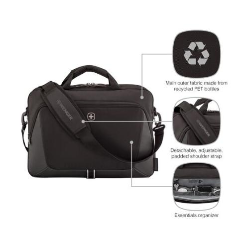 Wenger Xe Brief 16 16 Laptop Briefcase With Tablet Pocket Black 653300 12