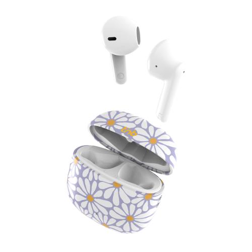 Tnb Xclusiv Tws Flower Earphones With Charging Case White And Purple Ebxflower 1