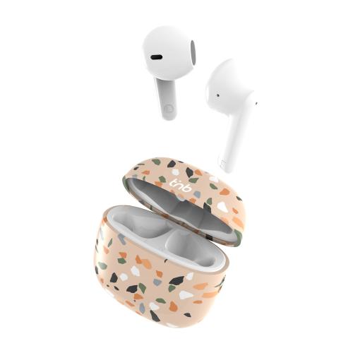 Tnb Xclusiv Tws Terrazzo Earphones With Charging Case Beige Ebxtrz 1