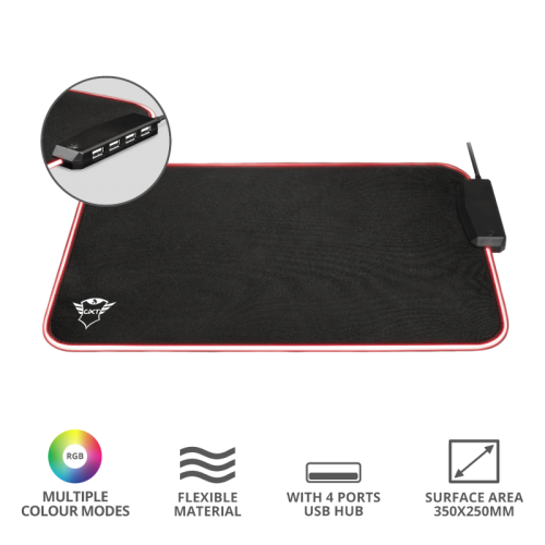 Trust Gxt 765 Glide Flex Rgb Mouse Pad With Usb Hub 23646 1